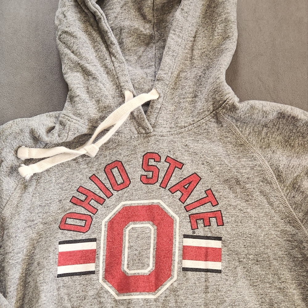 Ohio State Gray Hoodie with Red Accents